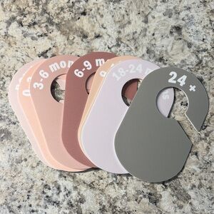 Kids Closet Size Dividers - Neutral Pastel Set (Pink, Rose, Cream, Gray)